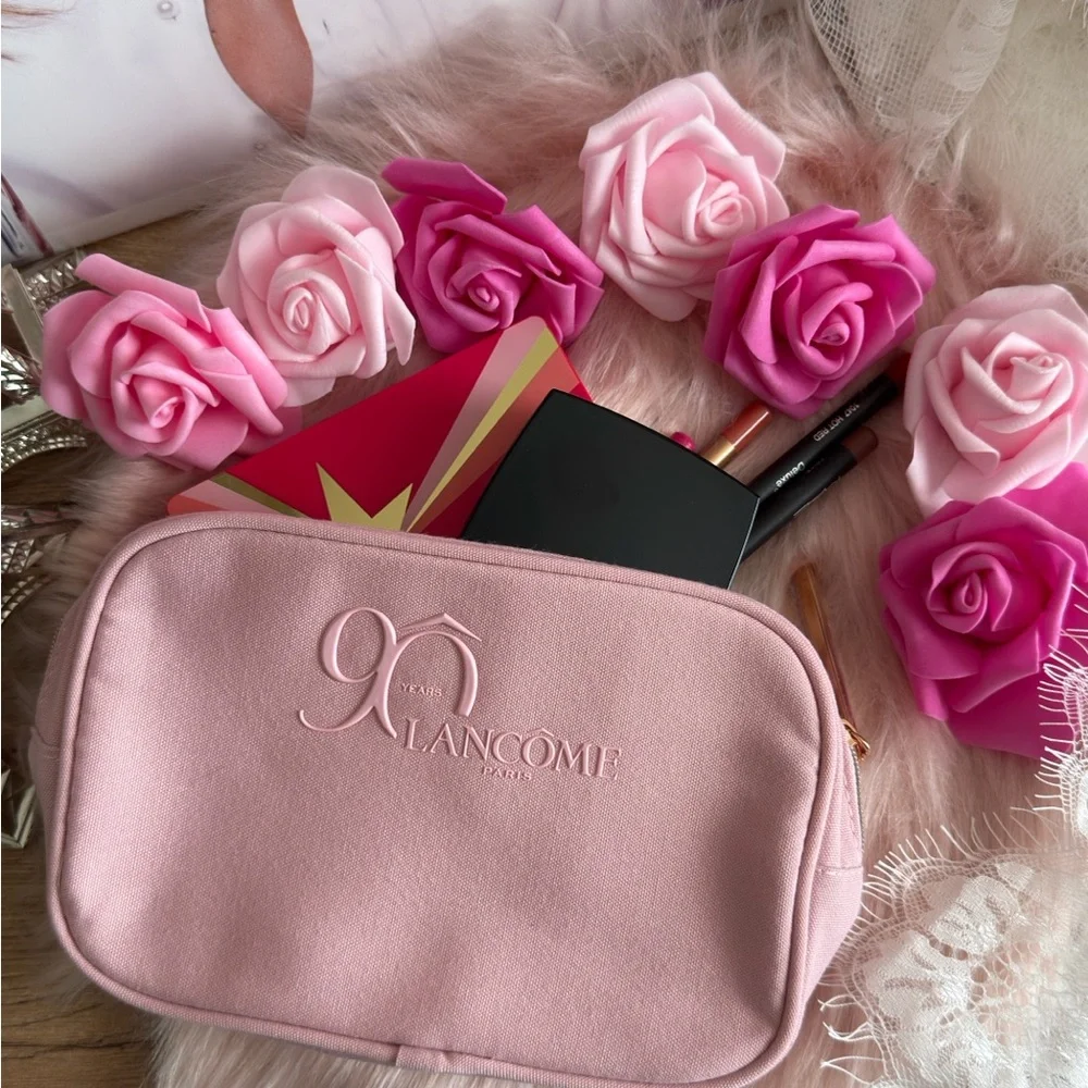 NEW LANCOME Paris Makeup Bag Case Light Pink